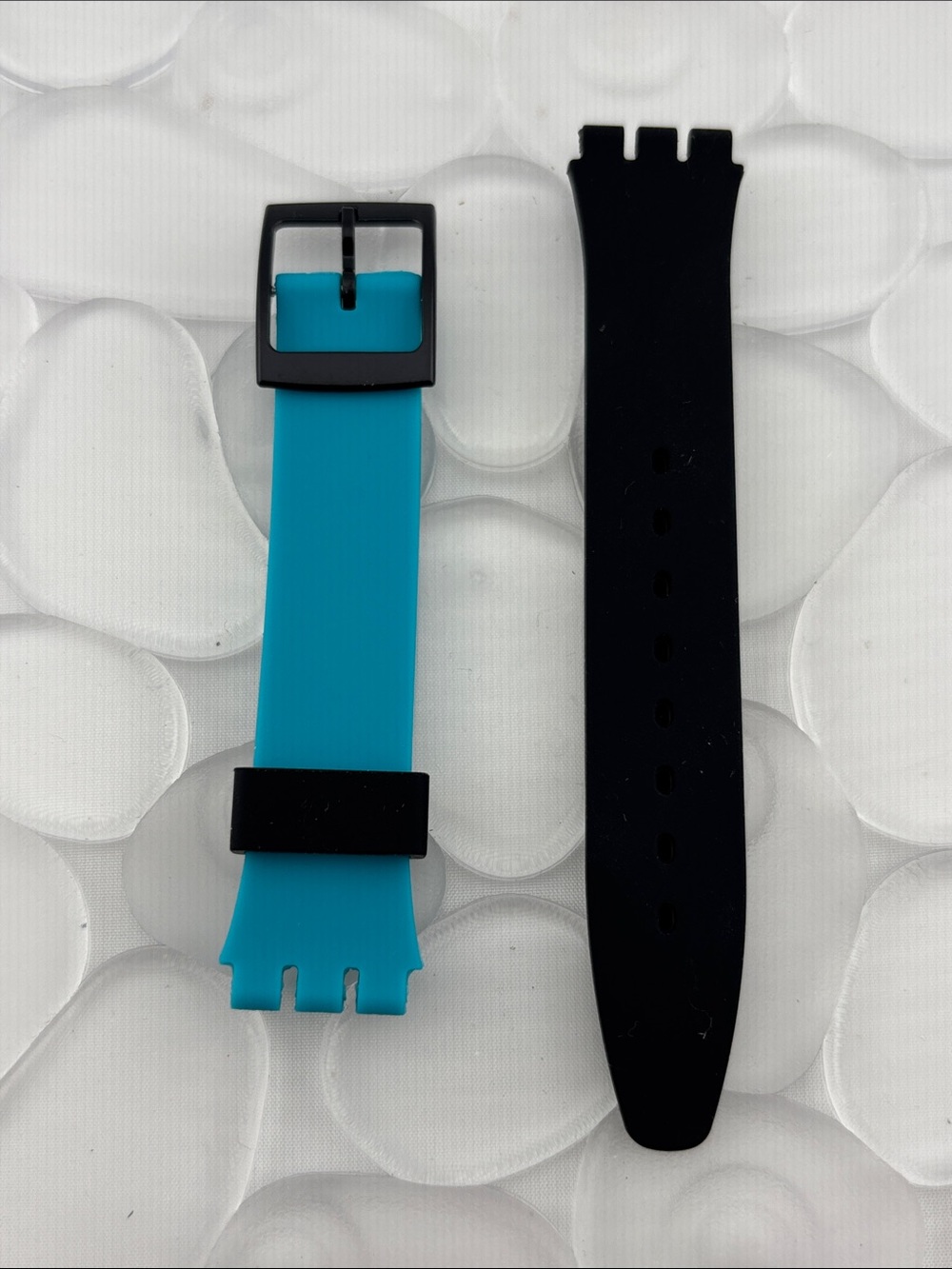 Blue and Black Watch Band (Strap Only) - fits Swatch Gent model